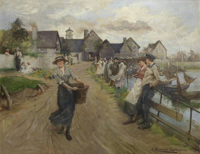 On the promenade by Albert Chevallier Tayler — Oil Painting Reproduction