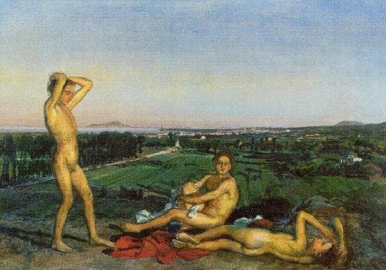 On the shore of the Bay of Naples by Alexander Ivanov — Oil Painting Reproduction