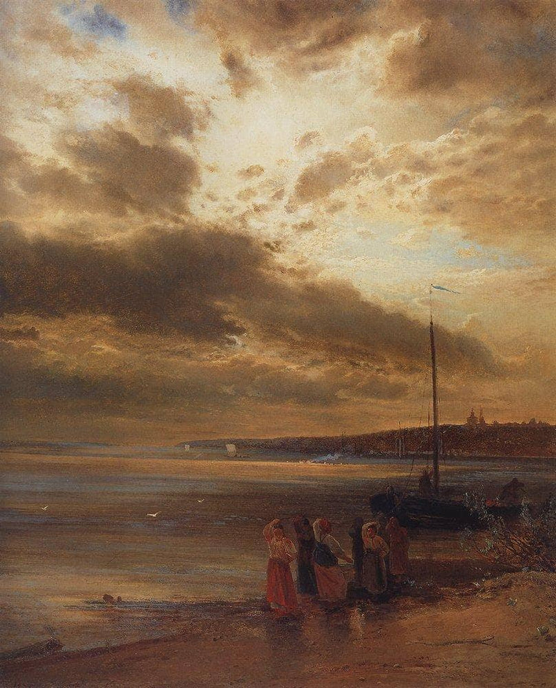 On the Volga by Aleksey Savrasov — Oil Painting Reproduction