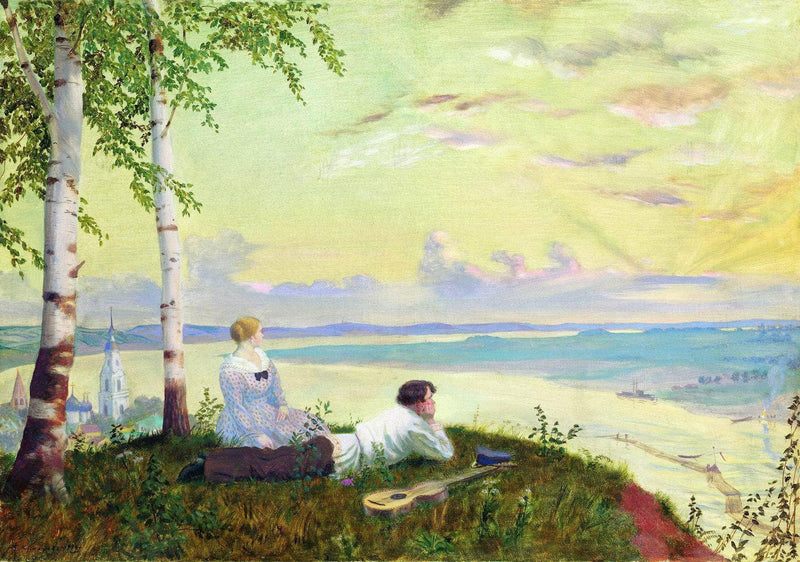 On the Volga by Boris Kustodiev — Oil Painting Reproduction