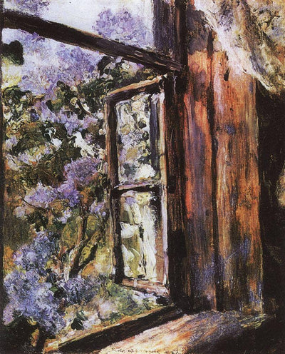 Open Window. Lilacs in kitchen
