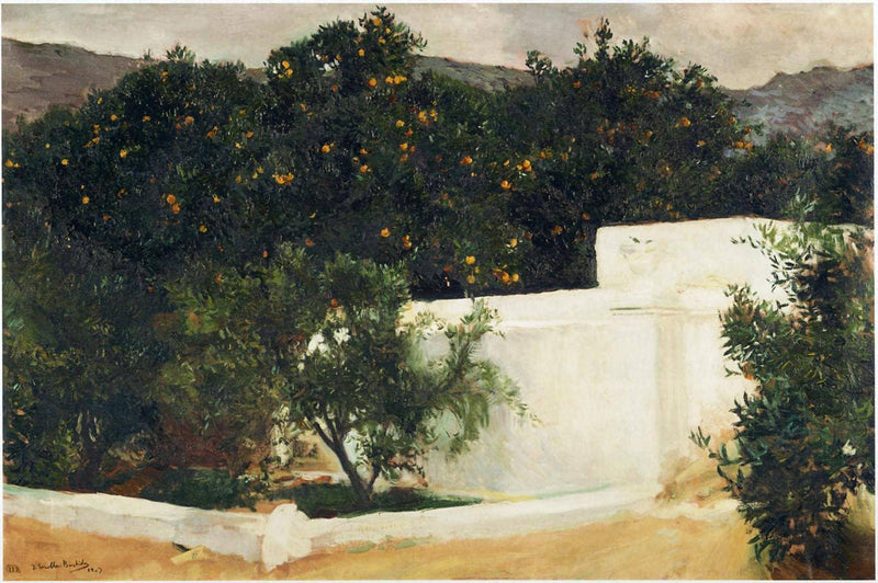 Orange trees on the road to Seville by Joaquín Sorolla — Oil Painting Reproduction