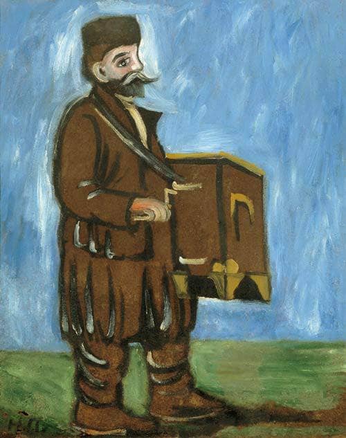 Organ grinder by Niko Pirosmani — Oil Painting Reproduction