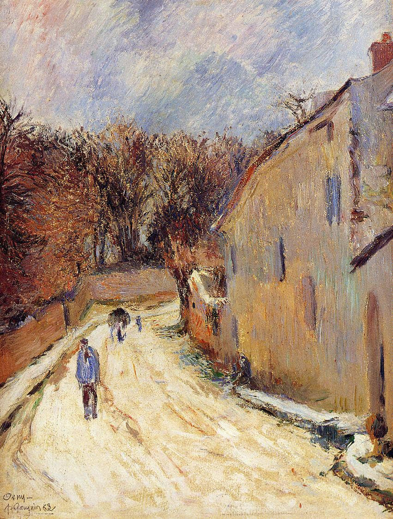 Osny, rue de Pontoise, Winter by Paul Gauguin — Oil Painting Reproduction