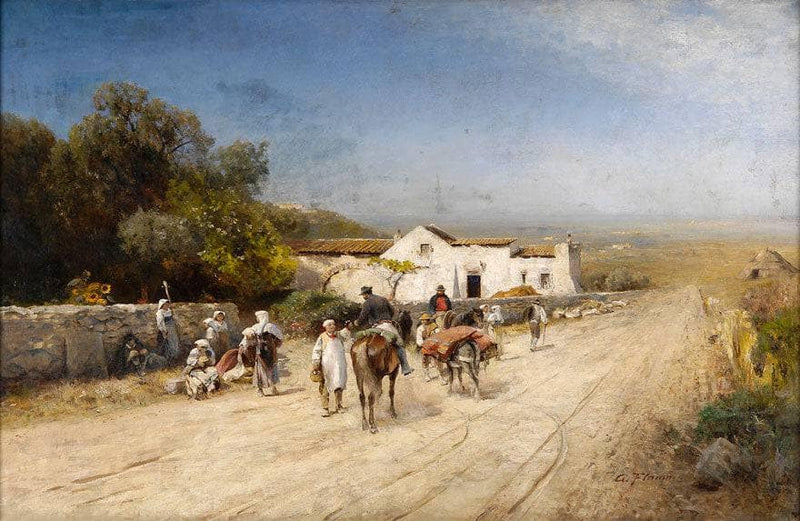 Osteria On The Appian Way by Albert Flamm — Oil Painting Reproduction