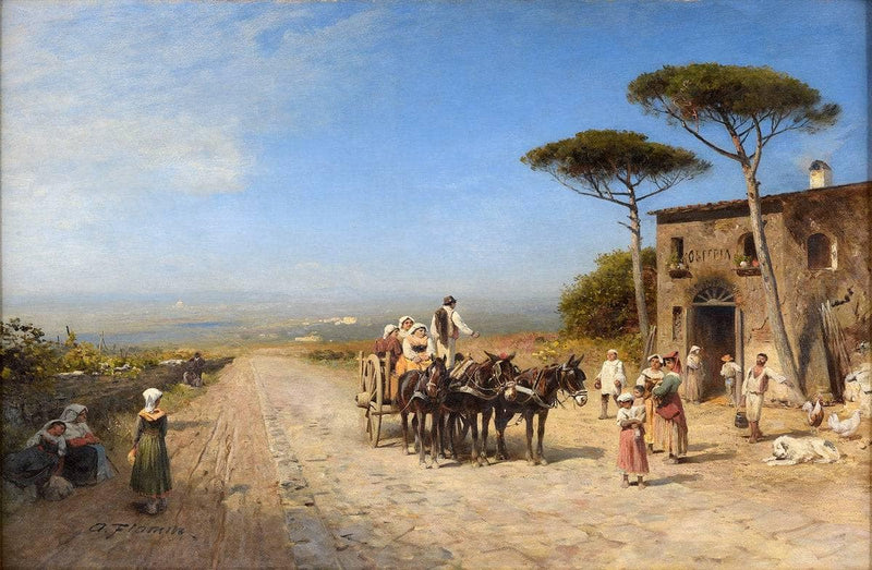 Osteria on the Via Appia by Albert Flamm — Oil Painting Reproduction