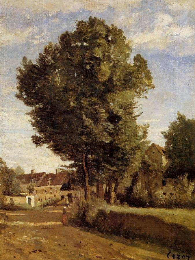 Outskirts of a village near Beauvais by Camille Corot — Oil Painting Reproduction