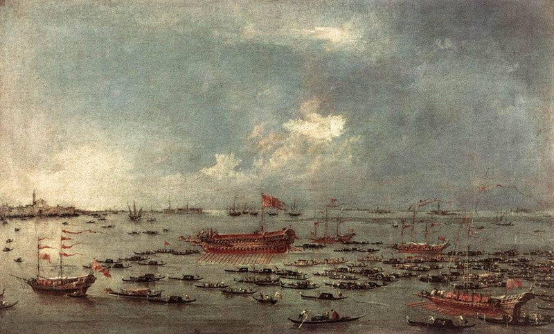 Outward Voyage of the Bucintoro to San Nicol del Lido by Francesco Guardi — Oil Painting Reproduction