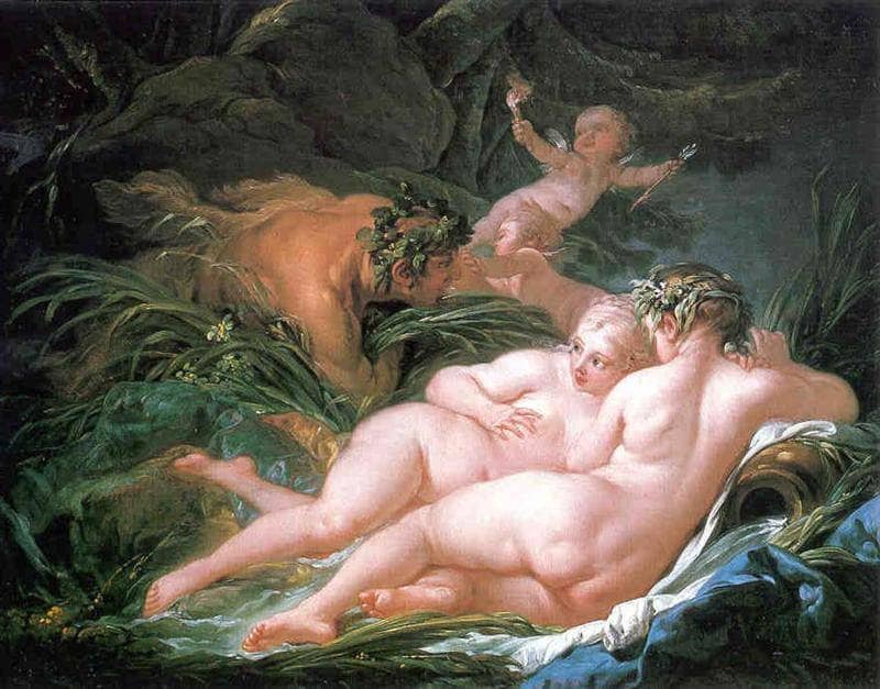 Pan and Syrinx by Francois Boucher — Oil Painting Reproduction