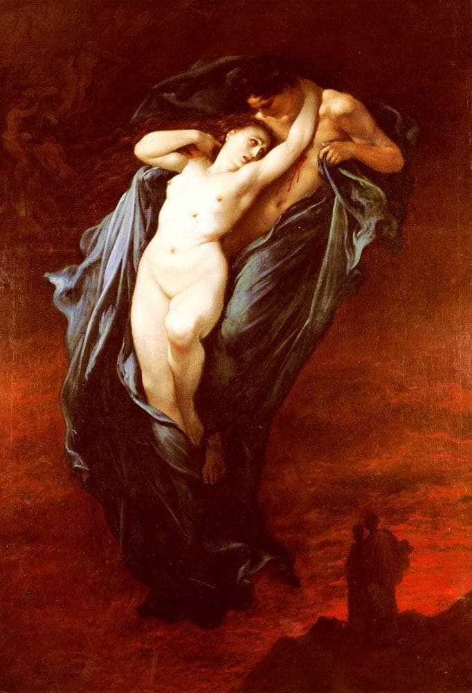 Paolo and Francesca da Rimini by Gustave Dore — Oil Painting Reproduction