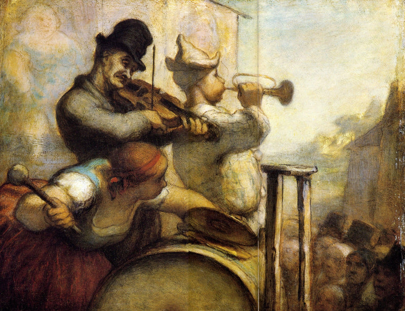 Parade Acrobats by Honore Daumier — Oil Painting Reproduction