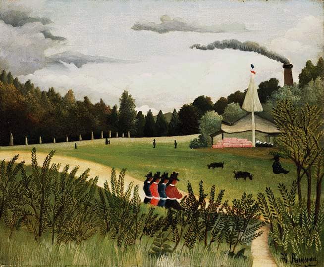 Park with Figures by Henri Rousseau — Oil Painting Reproduction