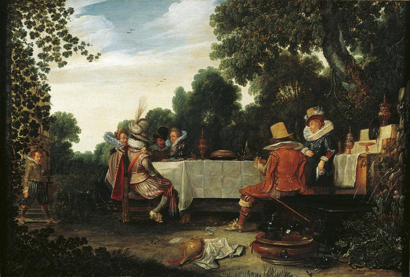 Party in the Garden by Esaias van de Velde — Oil Painting Reproduction