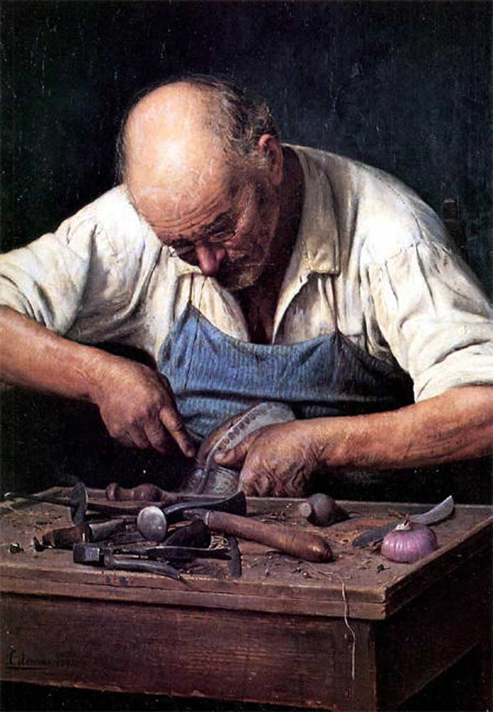 The shoemaker by Pasquale Celommi — Oil Painting Reproduction