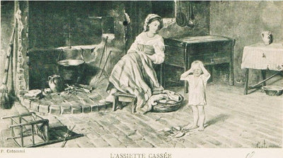 The broken plate in bedroom