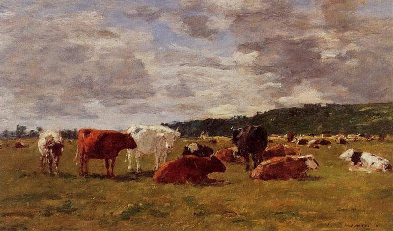 Pasture at Deauville by Eugene Boudin — Oil Painting Reproduction