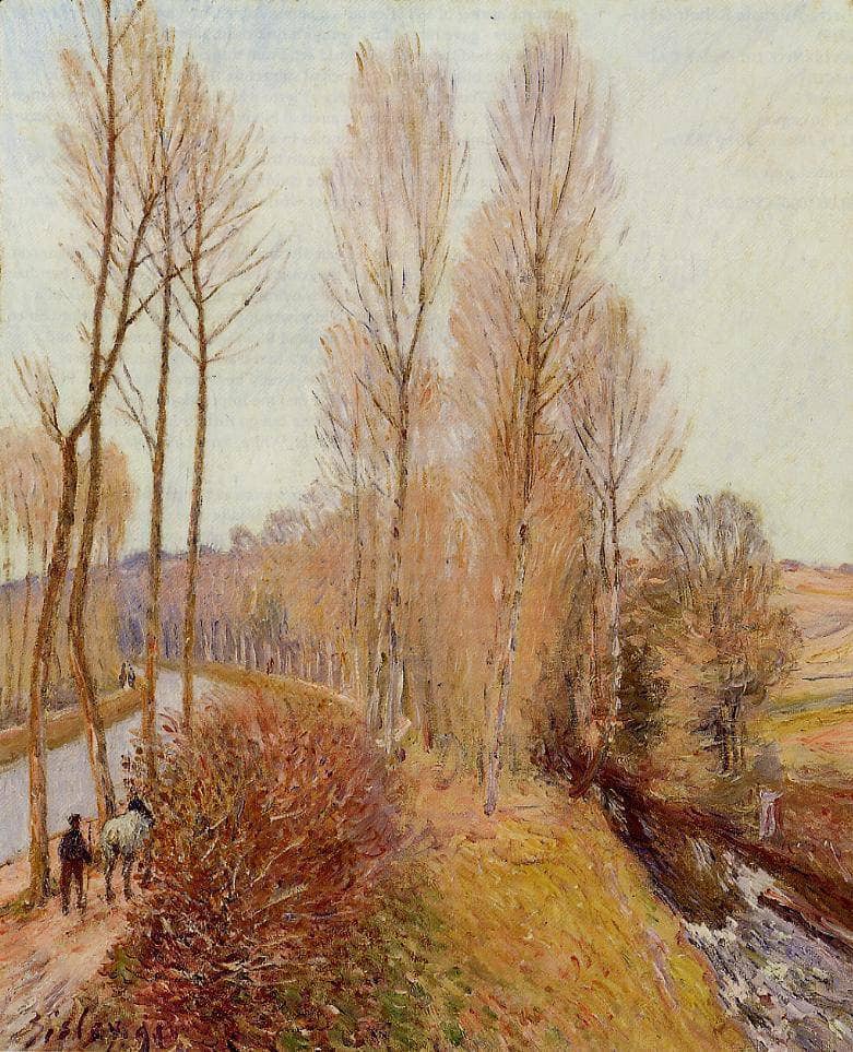 Path along the Loing Canal by Alfred Sisley — Oil Painting Reproduction
