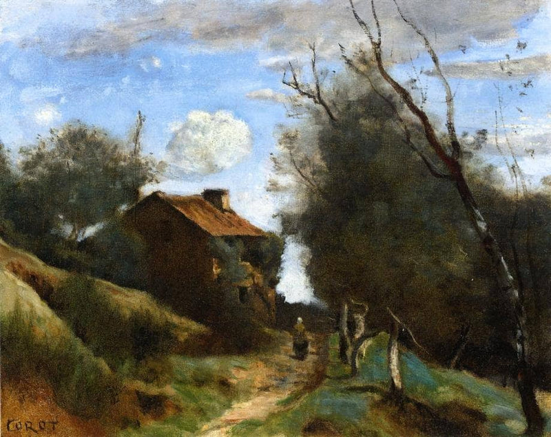 Path Towards a House in the Countryside by Camille Corot — Oil Painting Reproduction