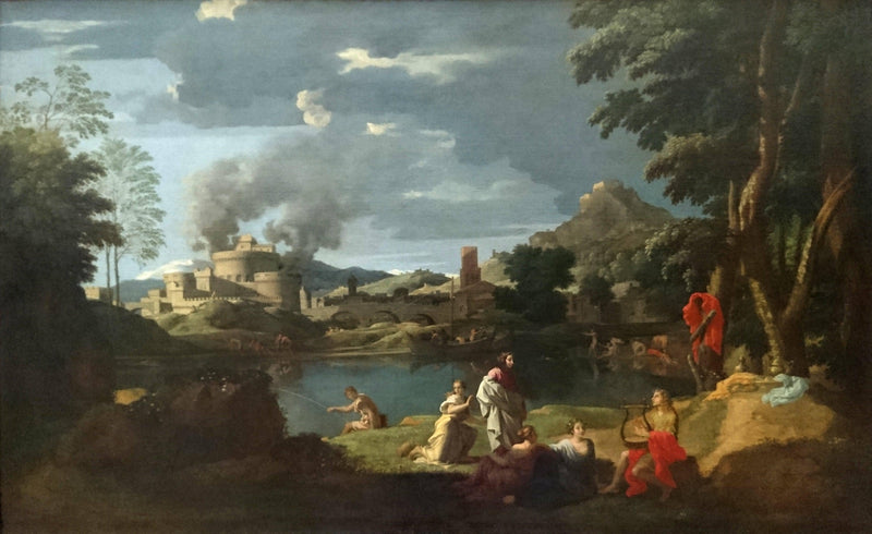 Orpheus and Eurydice (Landscape with Orpheus and Eurydice) by Nicolas Poussin — Oil Painting Reproduction