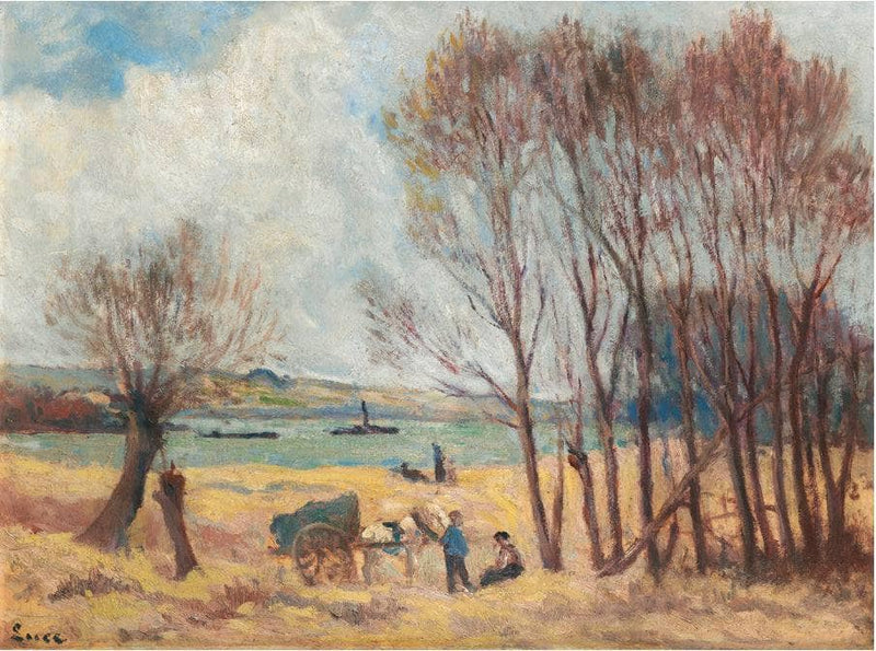 Peasants Near The Seine, Surroundings Of Rolleboise by Maximilien Luce — Oil Painting Reproduction