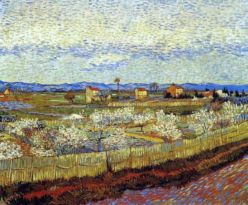 Peach Trees in Blossom by Vincent van Gogh — Oil Painting Reproduction