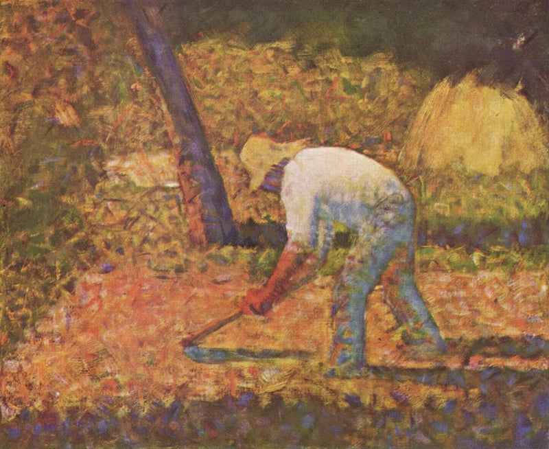 Peasant with Hoe by Georges Seurat — Oil Painting Reproduction
