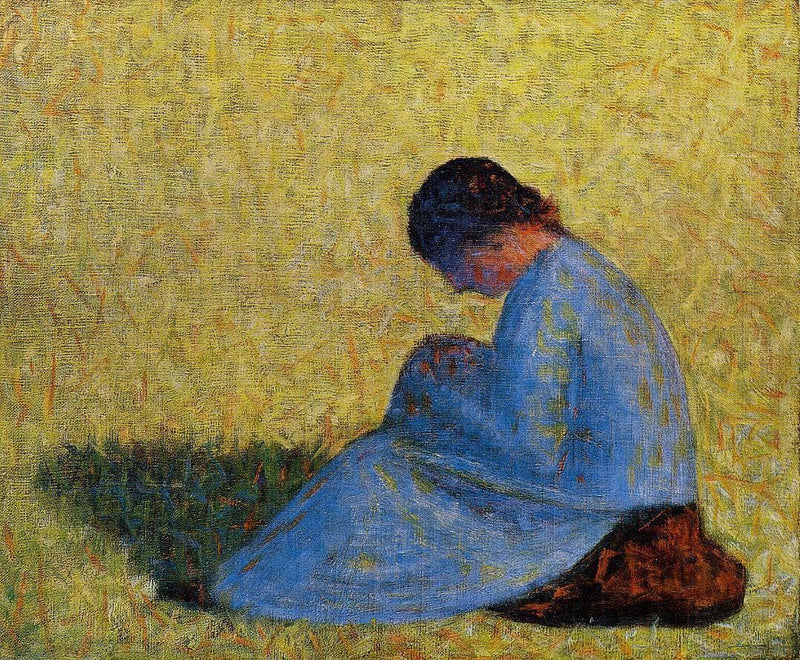 Peasant Woman Seated in the Grass by Georges Seurat — Oil Painting Reproduction