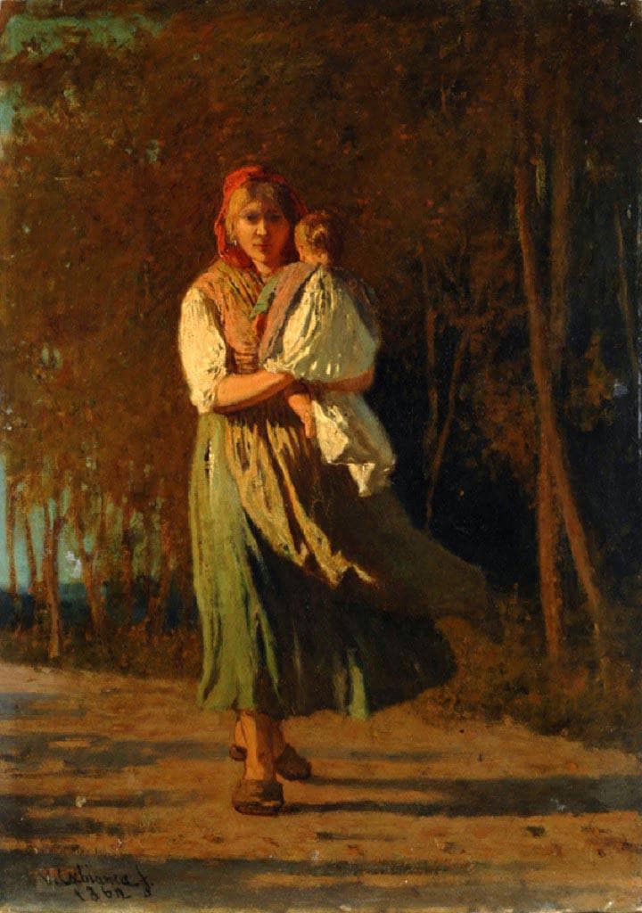Peasant woman by Vincenzo Cabianca — Oil Painting Reproduction