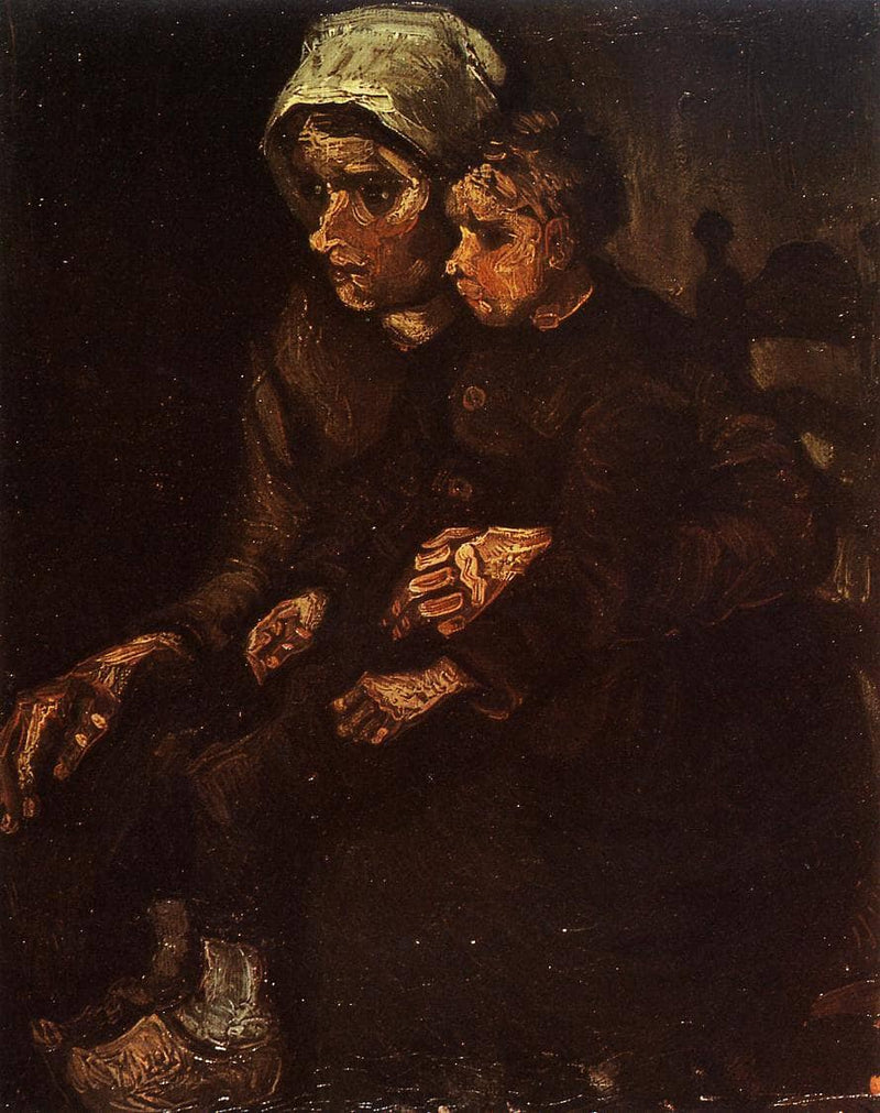 Peasant Woman with a Child in Her Lap by Vincent van Gogh — Oil Painting Reproduction