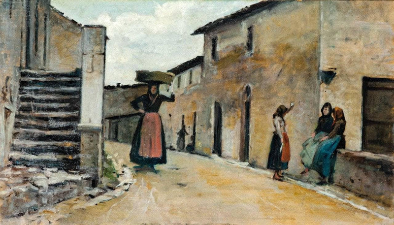 Peasant women from Gabbro by Silvestro Lega — Oil Painting Reproduction