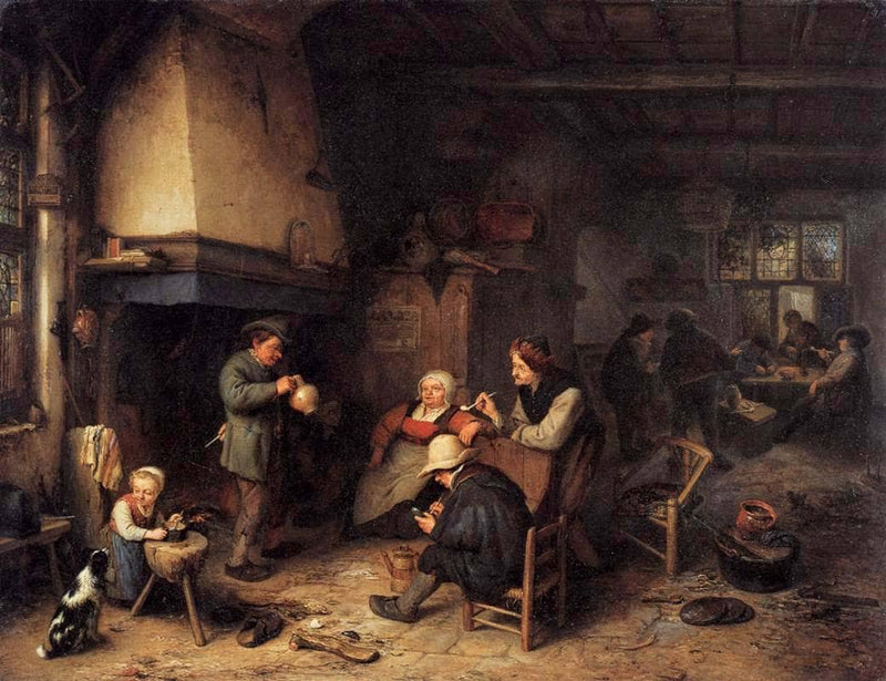 Peasants in an Interior by Adriaen van Ostade — Oil Painting Reproduction