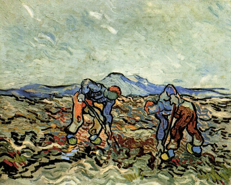 Peasants Lifting Potatoes by Vincent van Gogh — Oil Painting Reproduction