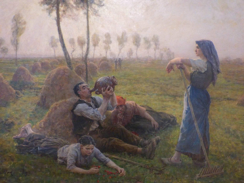 Peasants Resting (June 1882) by Jules Breton — Oil Painting Reproduction