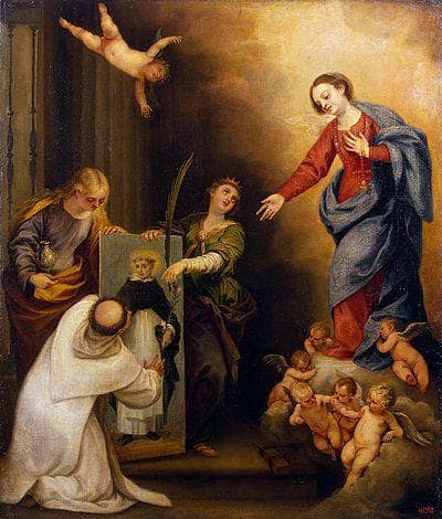 Appearance of Virgin to a Dominican Monk in Soriano in entryway