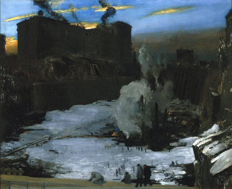 Pennsylvania Station Excavation by George Bellows — Oil Painting Reproduction