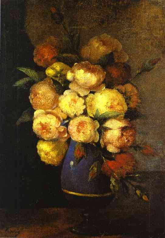 Peonies in a Vase by Henri Fantin-Latour — Oil Painting Reproduction