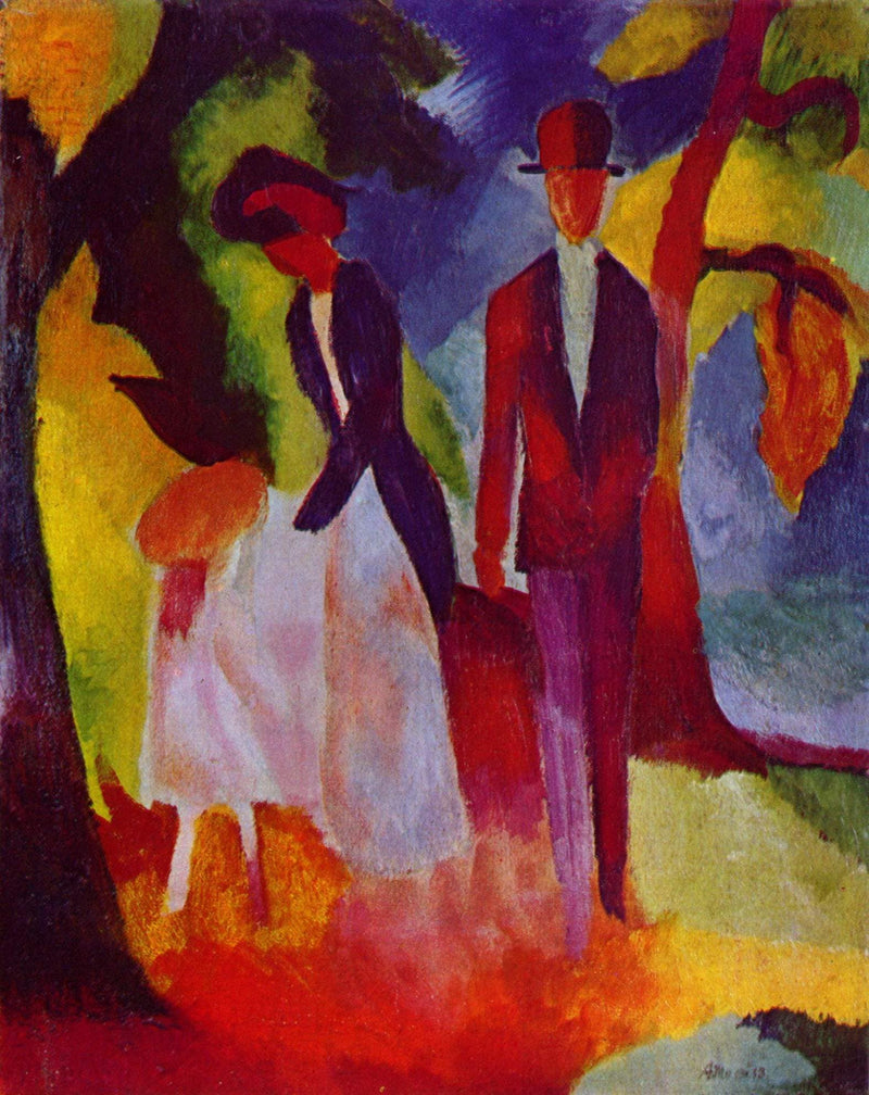 People at the blue lake by August Macke — Oil Painting Reproduction