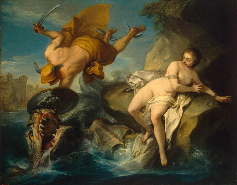 Perseus and Andromeda by Charles-Andre van Loo (Carle van Loo) — Oil Painting Reproduction