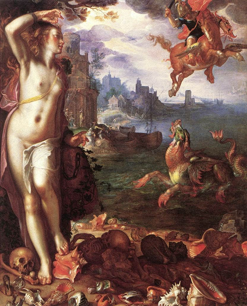 Perseus Rescuing Andromeda by Joachim Wtewael — Oil Painting Reproduction
