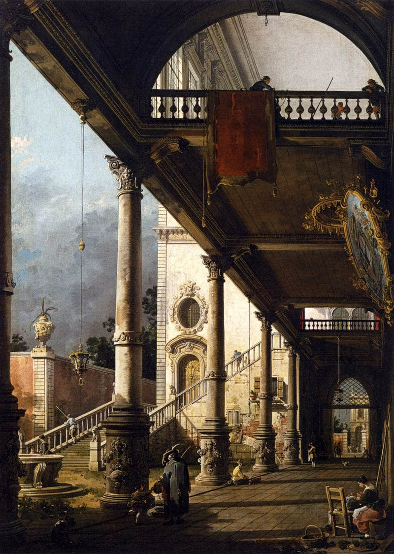 Perspective View with Portico by Canaletto — Oil Painting Reproduction