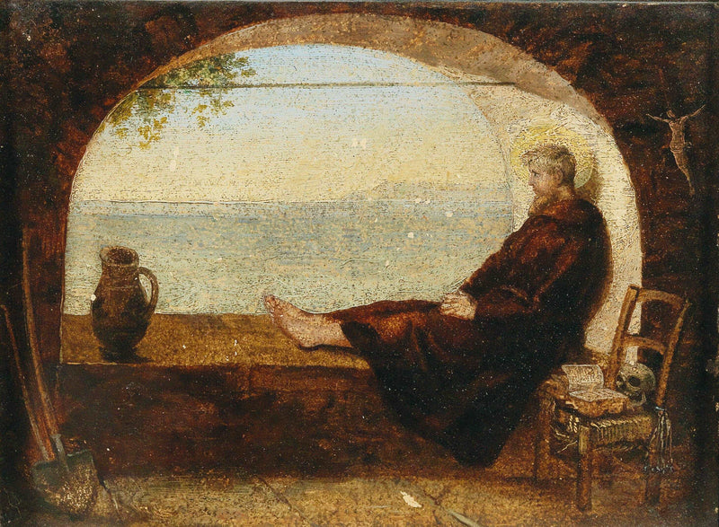 A Monk in the Window by Peter Fendi — Oil Painting Reproduction