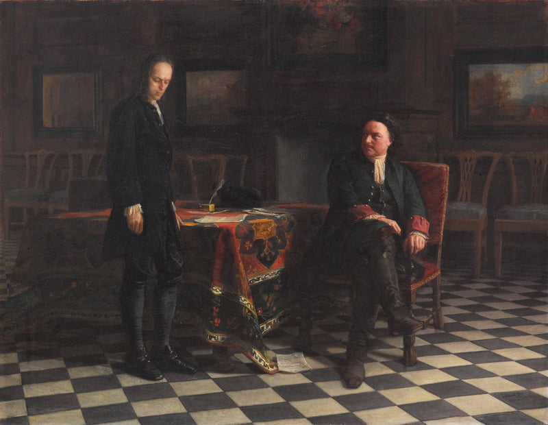 Peter the Great Interrogating the Tsarevich Alexei Petrovich at Peterhof by Nikolai Ge — Oil Painting Reproduction