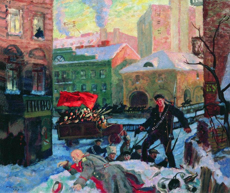 Petrograd on February by Boris Kustodiev — Oil Painting Reproduction