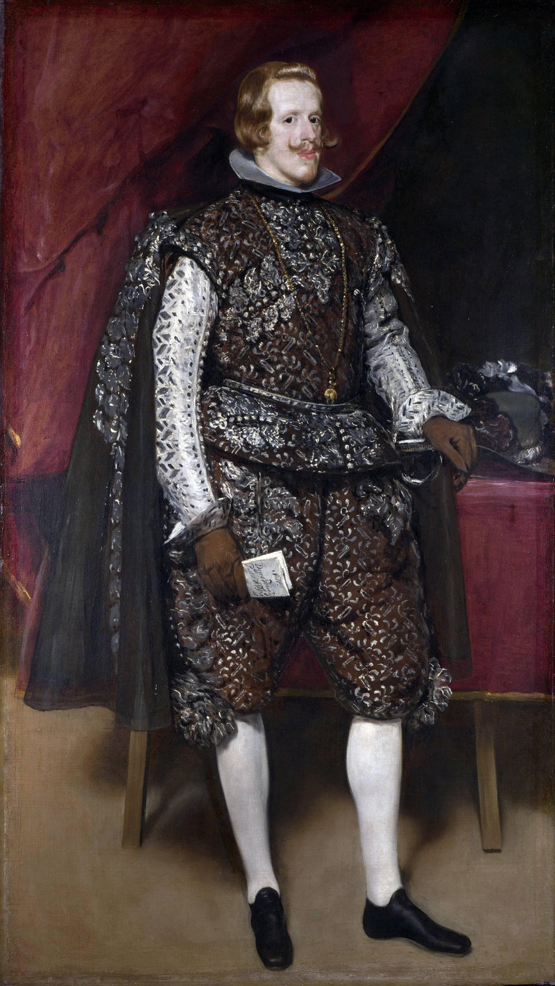 Philip IV of Spain in Brown and Silver by Diego Velazquez — Oil Painting Reproduction