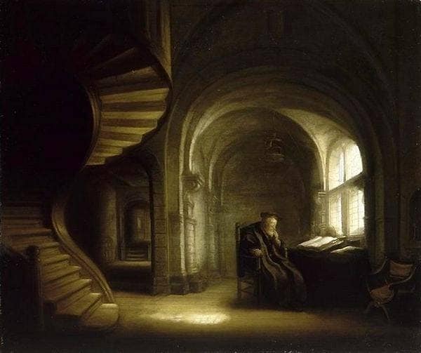 Philosopher with an Open Book by Salomon Koninck — Oil Painting Reproduction