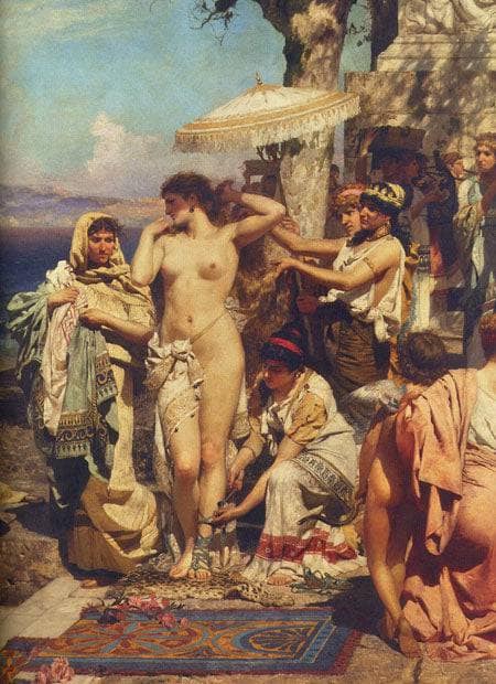 Phryne at the Poseidonia in Eleusis (detail) by Henryk Siemiradzki — Oil Painting Reproduction