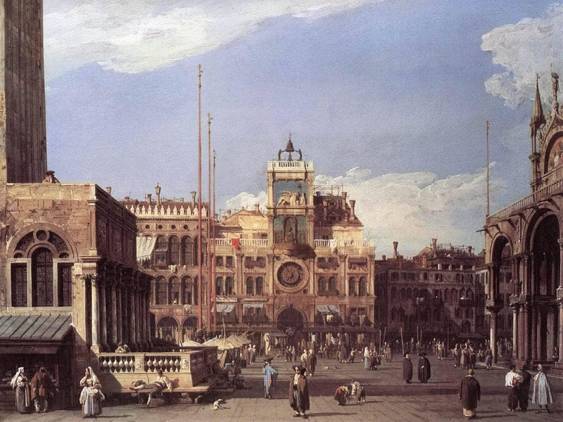 Piazza San Marco, the Clocktower by Canaletto — Oil Painting Reproduction