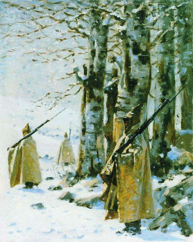 Picket in the Balkan Mountains by Vasily Vereshchagin — Oil Painting Reproduction