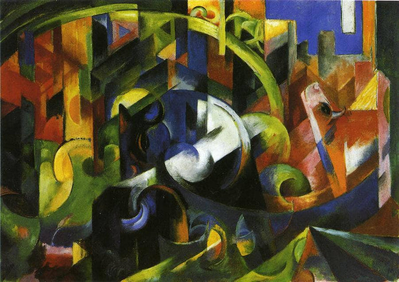 Picture with Cattle by Franz Marc — Oil Painting Reproduction