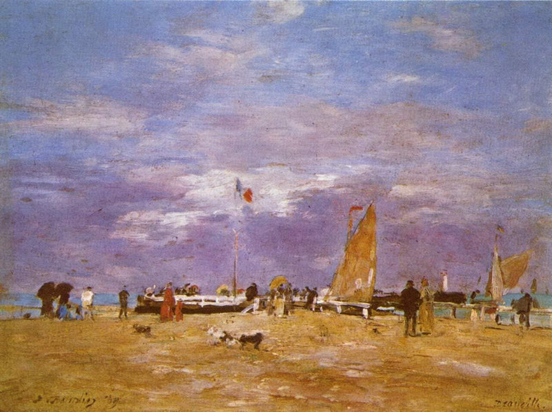 Pier at Deauville by Eugene Boudin — Oil Painting Reproduction